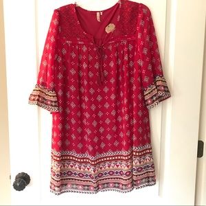 NWT Red Camel Dress 3/4 sleeve